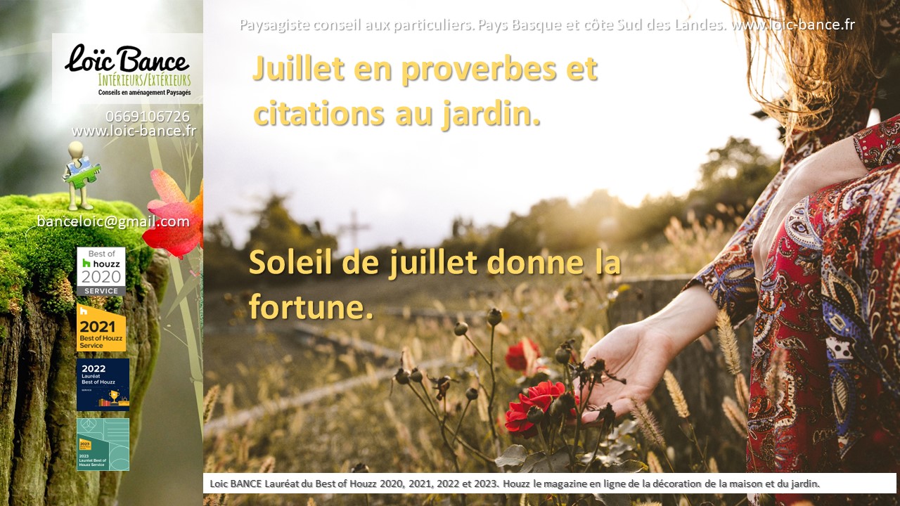Paysagiste Ahetze Juillet 2024 proverbes et citations au jardin