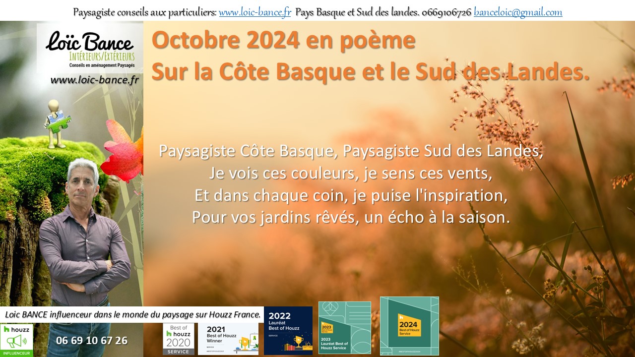 Ahetze paysage, Je vois ces couleurs, je sens ces vents, Et dans chaque coin, je puise l'inspiration, Pour vos jardins rêvés, un écho à la saison.